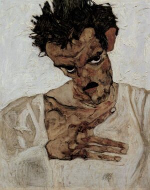 alt="autorretrato, egon schiele"